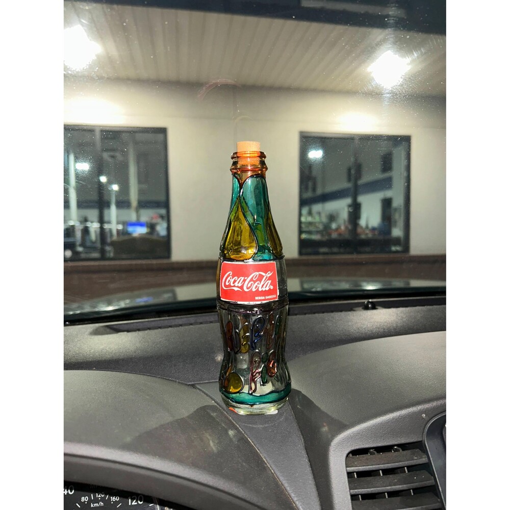 Coca-Cola Stained Glass Bottle: Puerto Rico Souvenir, Colorful Design